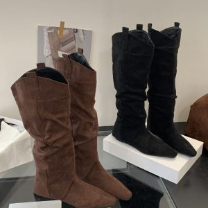 2025 New Autumn Winter Small Square Toe Height Increasing Long Boots Slim Boots Not Over Knee Two-Way Riding Boots