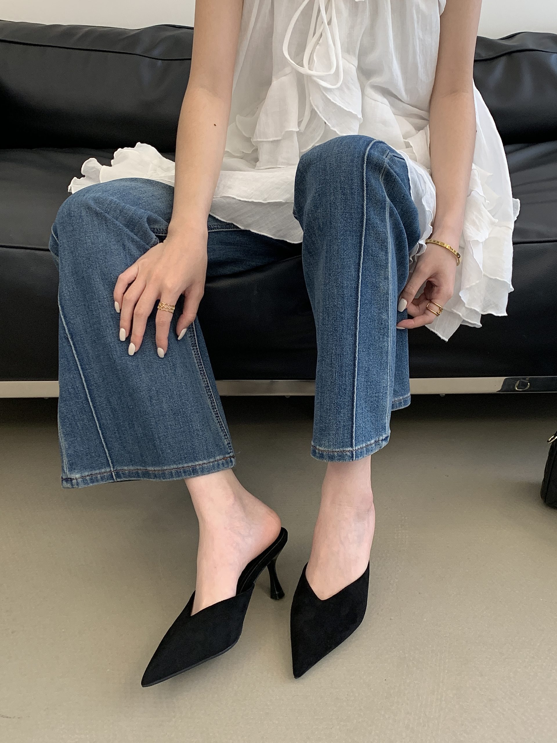 2026 New Summer Pointed Toe Thin Heel High Heel Slip-On French Style Women's Shoes - Image 3