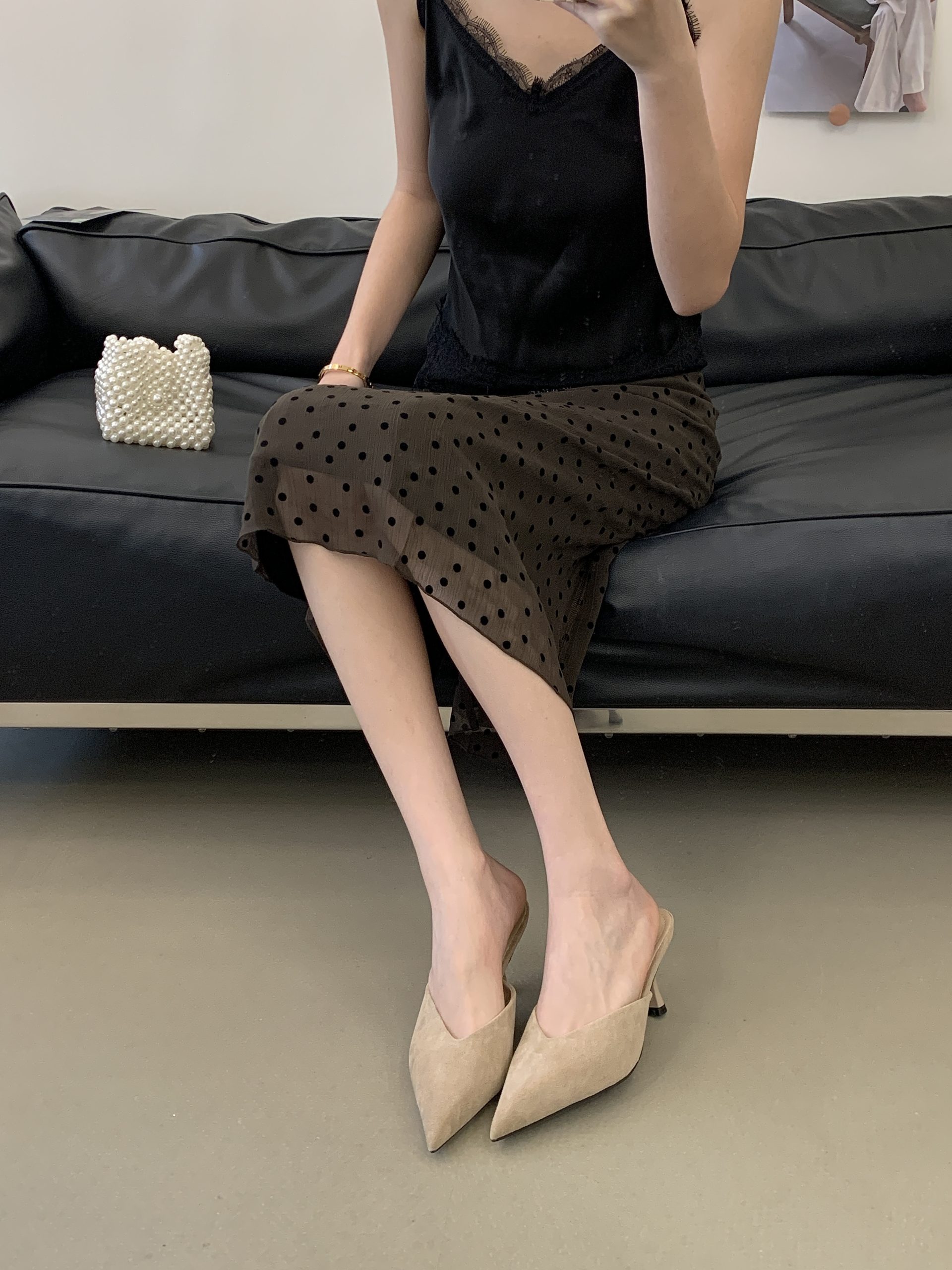 2026 New Summer Pointed Toe Thin Heel High Heel Slip-On French Style Women's Shoes - Image 4